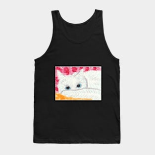 White cat blue eyes Tank Top